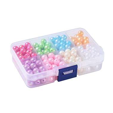 8 Color Plating Eco-Friendly Poly Styrene Acrylic Beads(SACR-X0015-06-8mm)-3