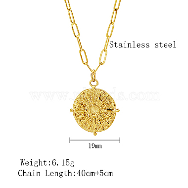 Stainless Steel Sun Pendant Necklaces(YN2147-1)-3