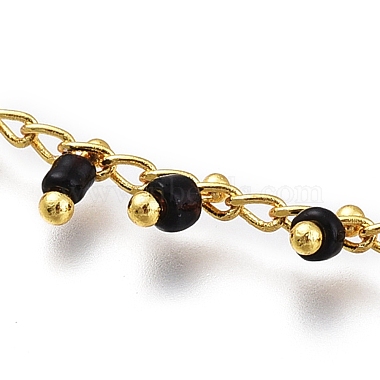 Brass Handmade Glass Beaded   Necklaces(NJEW-JN03135-03)-2