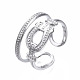 304 Stainless Steel Oval Open Cuff Ring(RJEW-T023-25P)-3