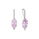 TINYSAND Rhodium Plated 925 Sterling Silver Earring(TS-E402-P)-2