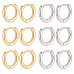10 Pairs 2 Colors Brass Huggie Hoop Earrings, Ring, Platinum & Golden, 12 Gauge(2mm), 13.5x13x2mm, Pin: 1mm, 5 pairs/color(EJEW-BBC0002-20)