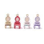 Alloy Enamel Pendants, Dresser Charms, Light Gold, Mixed Color, 21.5x9.5x7.5mm, Hole: 1.6mm(FIND-B069-09)