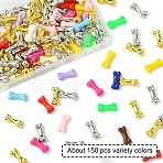 150Pcs 3 Styles Bone Beads  Kits, including UV Plating Acrylic Beads, CCB Plastic Beads, Mixed Color, 19.5x8.5x6.5~7mm, Hole: 2~2.5mm, 50pcs/style(DIY-YW0011-23)