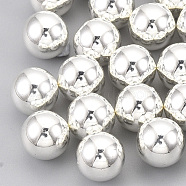 ABS Plastic Beads, No Hole/Undrilled, Round, Silver Plated, 3mm, about 200000pcs/2500g(OACR-S033-3mm-02)