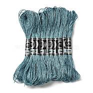 10 Skeins 12-Ply Metallic Polyester Embroidery Floss, Glitter Cross Stitch Threads for Craft Needlework Hand Embroidery, Friendship Bracelets Braided String, Dark Turquoise, 0.8mm, about 8.75 Yards(8m)/skein(OCOR-Q057-A04)