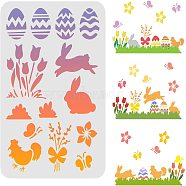 Large Plastic Reusable Drawing Painting Stencils Templates, for Painting on Scrapbook Fabric Tiles Floor Furniture Wood, Rectangle, Rabbit Pattern, 297x210mm(DIY-WH0202-134)