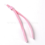 Flat Chinlon Elastic Mask Strap Extender, with Plasitic Adjustable Bead, Face Mask Lanyard Strap, Pink, 113x5mm(FIND-WH0082-60E)