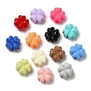 Baking Paint Opaque Acrylic Beads, Faceted, Clover, Mixed Color, 15.5x15.5x8.5mm, Hole: 3.5mm(MACR-D025-03)