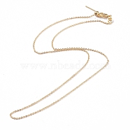 Brass Cable Chain Necklaces, Long-Lasting Plated, with Lobster Claw Clasps and Stopper Beads, Golden, 17.71 inch(45cm), 0.5mm(NJEW-E151-03G)