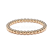 Synthetic Hematite Round Beaded Stretch Bracelet, Gemstone Jewelry for Women, Light Gold, Inner Diameter: 2-1/4 inch(5.8cm), Beads: 6mm(BJEW-JB08582-04)