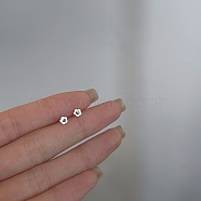 Alloy Earrings for Women, with 925 Sterling Silver Pin, Flower, 10mm(FS-WG98937-52)