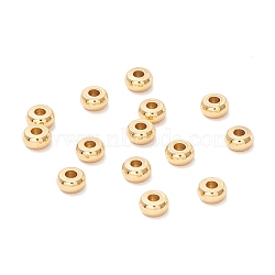 202 Stainless Steel Beads, Disc/Flat Round, Real 18K Gold Plated, 4x2mm, Hole: 1.5mm(STAS-P297-01B)