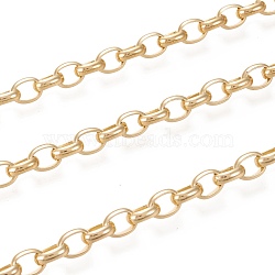 3.28 Feet Brass Cable Chains, Long-Lasting Plated, Unwelded, Real 18K Gold Plated, 8x6x2.5mm(X-CHC-M020-14G)