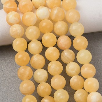 Natural Honey Jade Bead Strands, Round, 10mm, Hole: 1mm, about 38pcs/strand, 15.5 inch