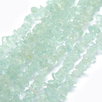 Glass Beads Strands, Imitation Aquamarine, Chip, Pale Turquoise, 5~8mm, Hole: 1mm, about 33 inch(84cm)