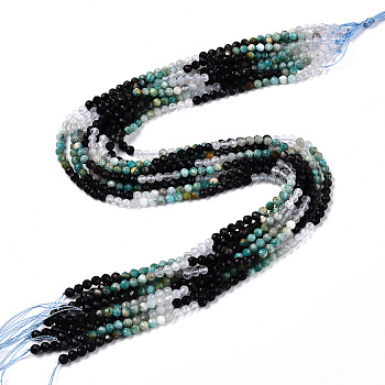 Natural Mixed Gemstone Beads Strands, Round Beads, Faceted, 4x4mm, Hole: 0.6mm, about 104~108pcs/strand, 15.35''~15.75''(39~40cm)