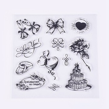 Silicone Stamps, for DIY Scrapbooking, Photo Album Decorative, Cards Making, Christmas Theme, Clear, 13.5~65x16~55mm
