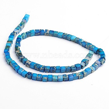 Dyed Natural Imperial Jasper Cube Beads Strands(G-M273-01-6mm)-2