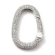 Brass Micro Pave Clear Cubic Zirconia Spring Gate Rings(KK-G414-02P)-1