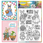 PVC Plastic Clear Stamps, for DIY Scrapbooking, Photo Album Decorative, Cards Making, Rabbit, 160x110mm(DIY-WH0618-0325)