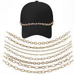 8Pcs 8 Styles 304 Stainless Steel & Aluminum Cable Chains Baseball Cap Chain, Golden, 280~285mm, 1pc/style(HJEW-SC0002-51)