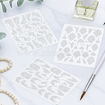 3Sheets 3 Styles Flower PVC Nail Sticker, White, 7.9x6x0.06cm, 1sheet/style(MRMJ-LP0002-01)
