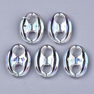Transparent Acrylic Links Connectors, AB Color, Oval, Clear AB, 24x17x5mm, Hole: 7mm(PACR-N010-026)