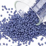 TOHO Round Seed Beads, Japanese Seed Beads, (2606F) Semi Glazed Soft Blue, 15/0, 1.5mm, Hole: 0.7mm, about 135000pcs/pound(SEED-TR15-2606F)