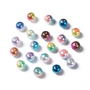 Rainbow ABS Plastic Imitation Pearl Beads, Gradient Mermaid Pearl Beads, Round, Mixed Color, 4x3.5mm, Hole: 1.2mm, about 1800pcs/50g(X-OACR-Q174-4mm-M)