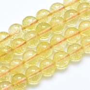Natural Citrine Beads Strands, Grade A, Round, Dyed & Heated, 6mm, Hole: 0.8mm, about 64pcs/strand, 15.5 inch(39.5cm)(X-G-E483-13-6mm)