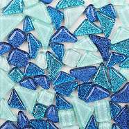 Irregular Transparent Glass Cabochons, Mosaic Tiles, for Home Decoration or DIY Crafts, Light Sky Blue, 12~13x13~25x4~4.5mm, 600pcs/kg(GLAA-TAC0007-16A-02)