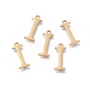 304 Stainless Steel Charms, Greek Alphabet, Golden, Letter.I, 14x5.5x1mm, Hole: 1.2mm(STAS-L263-08G)