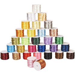 Nylon Thread, Mixed Color, 2mm, about 10m/roll, 30rolls/set(NWIR-PH0001-22)