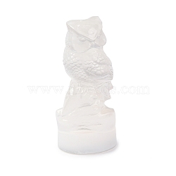 Natural Selenite Figurines, Reiki Energy Stone Display Decorations, for Home Feng Shui Ornament, Owl, 41x52.5x117mm(DJEW-Q006-01G)