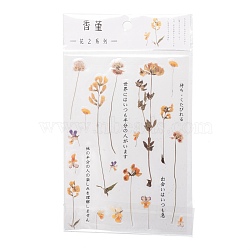 Flower Pattern Waterproof Self Adhesive Hot Stamping Stickers, DIY Hand Account Photo Album Decoration Sticker, Goldenrod, 15x10.5x0.05cm(DIY-I063-11)