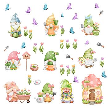 PVC Wall Stickers, Wall Decoration, Gnome Pattern, 900x390mm, 2 sheets/set