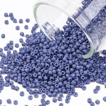 TOHO Round Seed Beads, Japanese Seed Beads, (2606F) Semi Glazed Soft Blue, 15/0, 1.5mm, Hole: 0.7mm, about 135000pcs/pound