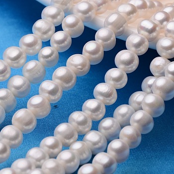 Potato Natural Cultured Freshwater Pearl Beads Strands, Seashell Color, 8~9mm, Hole: 0.8mm, about 44~54pcs/strand, 13.5 inch~15.7 inch