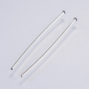 304 Stainless Steel Flat Head Pins, Stainless Steel Color, 25x0.7mm, Head: 1.5mm