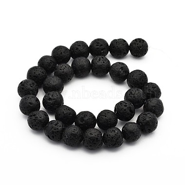 Natural Lava Rock Round Bead Strands(G-M169-14mm-03)-2