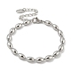 201 Stainless Steel Rugby Beaded Chain Bracelets(BJEW-G696-01C-P)-1