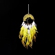 Toile/filet tissé en fer avec des décorations de pendentifs en plumes(AJEW-B017-12)-5