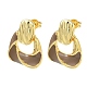 Brass Enamel Dangle Stud Earrings for Women(KK-CBA760A-12G-02)-4