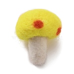Handwork Felt Needle Felting Mushroom Ornaments, for Home Decoration Display, Yellow, 36~41x32~34mm(AJEW-WH0289-38A)
