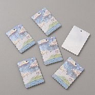 Embossed Printed Acrylic Pendants, Rectangle with Cloud Pattern, Snow, 36x25x2.5mm, Hole: 1.8mm(MACR-TAC0001-06F)