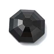 Faceted Glass Rhinestone Cabochons, Pointed Back, Octagon, Jet, 23x23x10mm(GGLA-C032-05C)