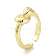 Brass Open Cuff Rings for Women, Bowknot, Real 18K Gold Plated, 8~14.5mm, Inner Diameter: 22.5x22mm(RJEW-A035-05G)