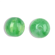 Resin Beads, Imitation Cat Eye, Round, Medium Sea Green, 12mm, Hole: 1.6~1.8mm(RESI-N034-15-X08)