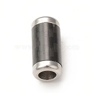 303 Stainless Steel Magnetic Clasps, Column, Stainless Steel Color, Black, 21x10x10mm, Inner Diameter: 6mm and 7mm, Small Column: 9x7mm, Inner Diameter: 6mm(STAS-A074-01B)